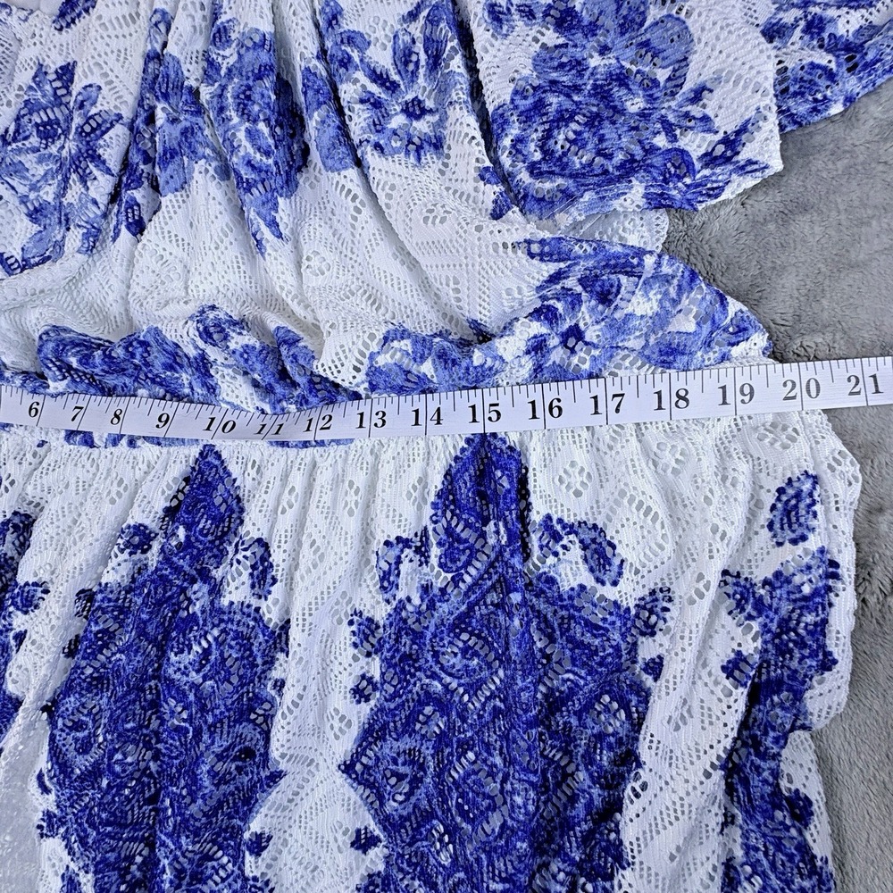 Lane Bryant Eyelet Halter Maxi Dress Womens White Blue 18 20 Y2K  Coquette NWT - Picture 11 of 14